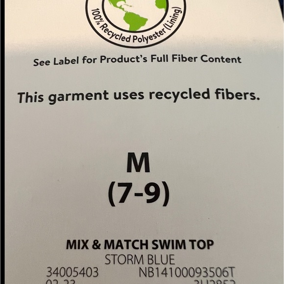 No Boundaries Juniors Lure Tipped Push Up Top Sz m (7-9) Storm Blue NWT - Picture 9 of 11